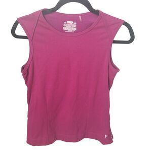Danskin Now Womens Sz M Maroon Solid Sleeveless Activewear Tank Top